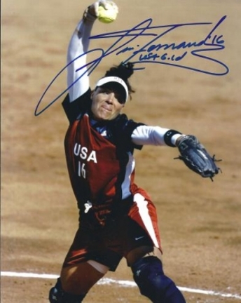 Lisa Fernandez Autographed Softball 8" x 10" Photograph (Unframed)