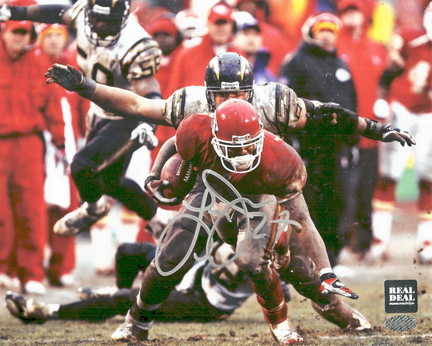 Larry Johnson Autographed "Action" Horizontal 8" x 10" Photograph (Unframed)