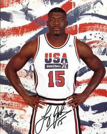 Larry Johnson Autographed Dream Team USA 8" x 10" Olympic Photograph (Unframed)