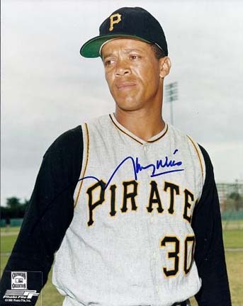 Maury Wills Autographed Pittsburgh Pirates 8" x 10" Photograph (Unframed)