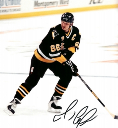 Mario Lemieux "Action" Autographed Pittsburgh Penguins 8" x 10" Action Photograph (Unframed)