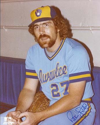 Pete Ladd "Sitting Down" Autographed Milwaukee Brewers 8" x 10" Photograph (Unframed)