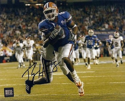 Percy Harvin  2006 and 2008 Florida Gators National Championship Autographed 8" x 10" Photograph (Unframed)