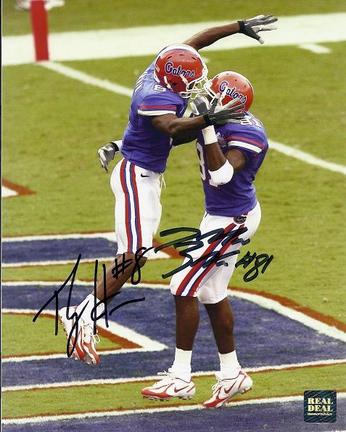 Percy Harvin and Dallas Baker 2006 Florida Gators National Championship and Dallas Baker Dual Autographed 8" x 10&q