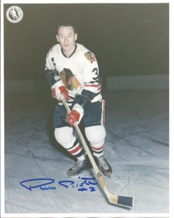 Pierre Pilote Autographed Chicago Blackhawks 8" x 10" Photograph Hall of Famer (Unframed)