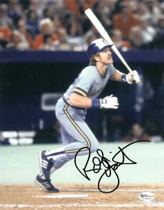 Robin Yount "With Bat" Autographed Milwaukee Brewers 8" x 10" Photograph (Unframed)