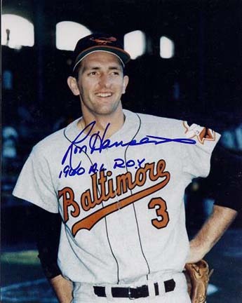 Ron Hansen Autographed Baltimore Orioles 8" x 10" Photograph with "1960 AL ROY" Inscription (Unframe