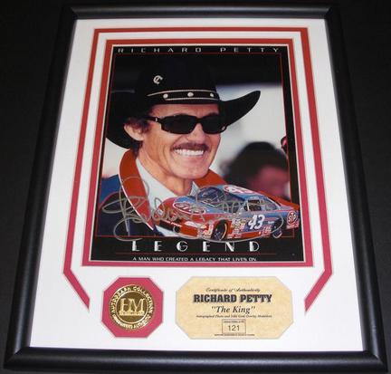 Richard Petty Autographed 8" x 10" Custom Framed Photograph with Highland Mint Coin