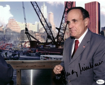 Rudy Giuliani Autographed Ground Zero 8" x 10" Photograph (Unframed)