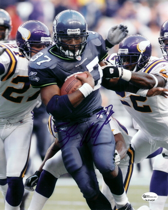 Shaun Alexander Autographed Seattle Seahawks 8" x 10" Action Photograph vs. Vikings (Unframed)