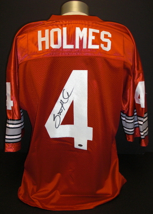 Santonio Holmes Autographed Red Custom Jersey Ohio State Buckeyes and Pittsburgh Steelers Star