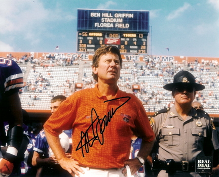 Steve Spurrier Autographed Florida Gators Coaching 8" x 10" Photograph (Unframed)