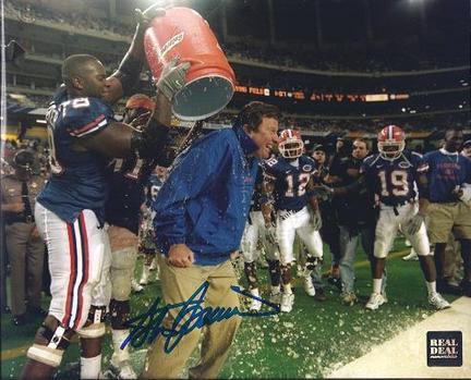 Steve Spurrier Autographed Florida Gators 1996 National Championship 8" x 10" "Gatorade" Photograph 