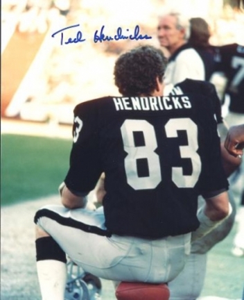 Ted Hendricks Autographed Oakland / Los Angeles Raiders 8" x 10" Photograph Hall of Famer (Unframed)