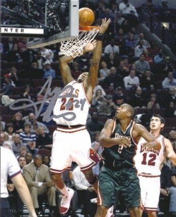 Tyrus Thomas Autographed Chicago Bulls 8" x 10" Photograph (Unframed)