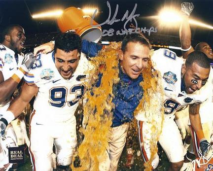 Urban Meyer Autographed Florida Gators National Championship 8" x 10" Gatorade Photograph with "08 NAT CH