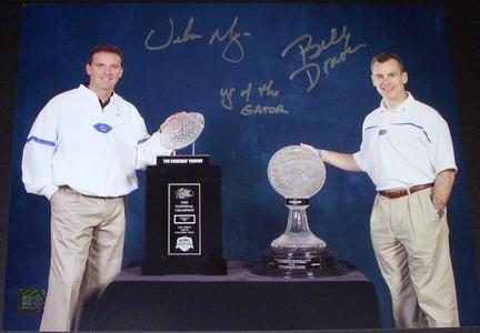 Urban Meyer and Billy Donovan Dual Signed Florida Gators 11" x 14" Photograph with "YR OF THE GATOR"