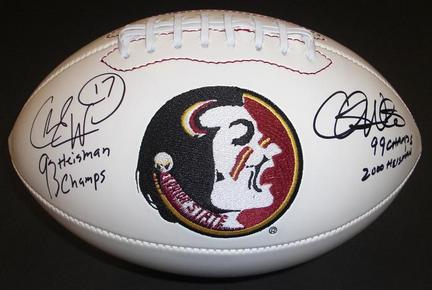 Charlie Ward and Chris Weinke DUAL Autographed FSU Seminoles Football