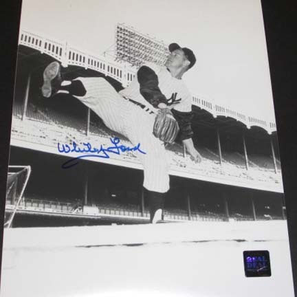 Whitey Ford "Throwing" Autographed New York Yankees 8" x 10" Action Photograph (Unframed)