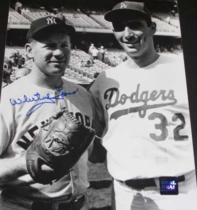 Whitey Ford Autographed New York Yankees 8" x 10" Photograph with Sandy Koufax (Unframed)