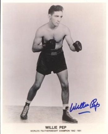 Willie Pep Autographed Boxing 8" x 10" Photograph (Unframed)