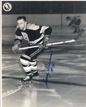 Woody Dumart Autographed Boston Bruins 8" x 10" Photograph Hall of Famer (Unframed)