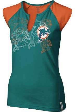 Miami Dolphins High Pitch Split Neck Women's Sleeveless Top from Reebok