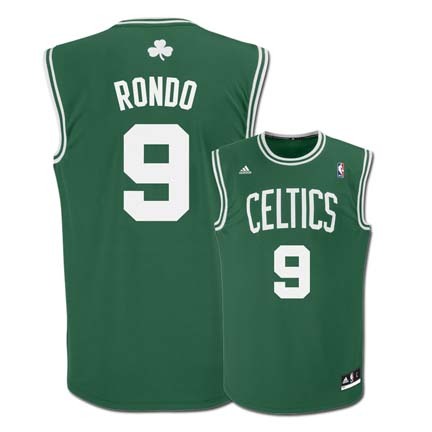 Rajon Rondo Boston Celtics #9 Revolution 30 Replica Adidas NBA Basketball Jersey (Road Green)
