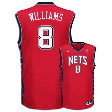 Deron Williams New Jersey Nets #8 Revolution 30 Replica Adidas NBA Basketball Jersey (Road Red)