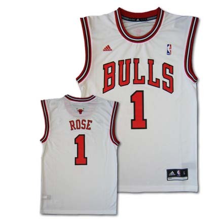 Derrick Rose Chicago Bulls #1 Revolution 30 Replica Adidas NBA Basketball Jersey (White)
