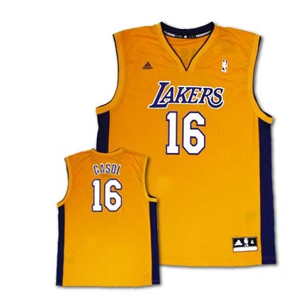 Pau Gasol Los Angeles Lakers #16 Revolution 30 Replica Adidas NBA Basketball Jersey (Gold)