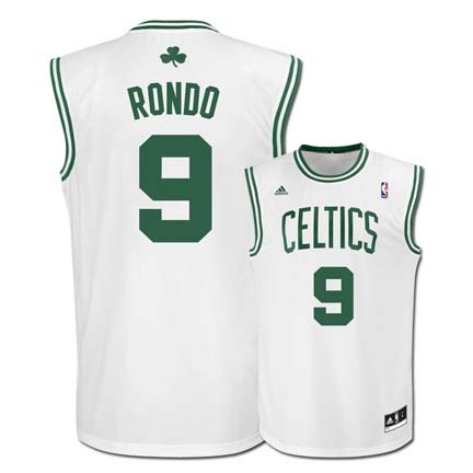 Rajon Rondo Boston Celtics #9 Revolution 30 Replica Adidas NBA Basketball Jersey (Home White)