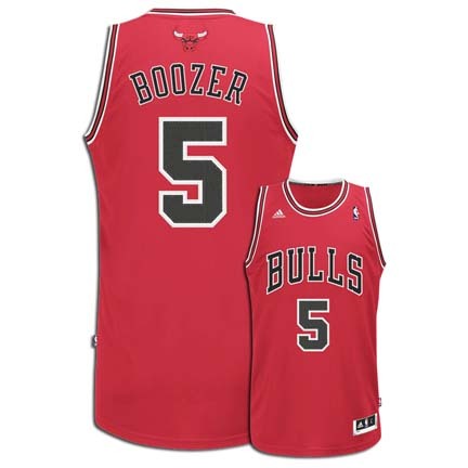 Carlos Boozer Chicago Bulls #5 Revolution 30 Swingman Adidas NBA Basketball Jersey (Road Red)