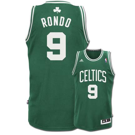 Rajon Rondo Boston Celtics #9 Revolution 30 Swingman Adidas NBA Basketball Jersey (Road Green)