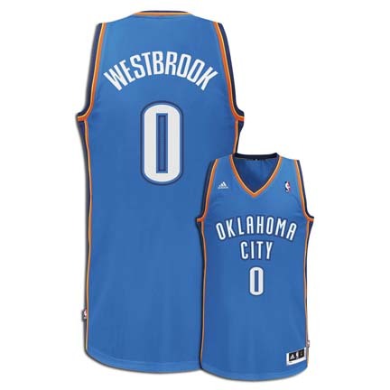 Russell Westbrook Oklahoma City Thunder #0 Revolution 30 Swingman Adidas NBA Basketball Jersey (Road Blue)
