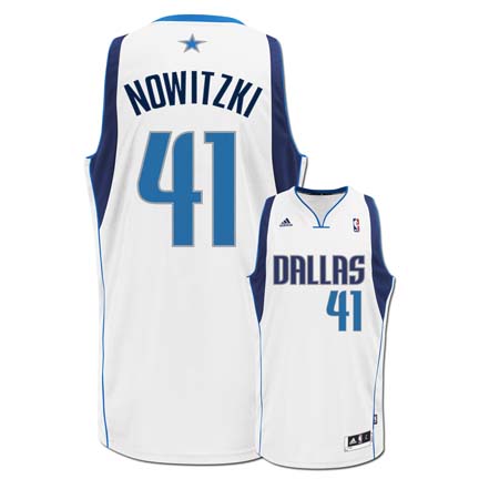 Dirk Nowitzki Dallas Mavericks #41 Revolution 30 Swingman Adidas NBA Basketball Jersey (Home White)