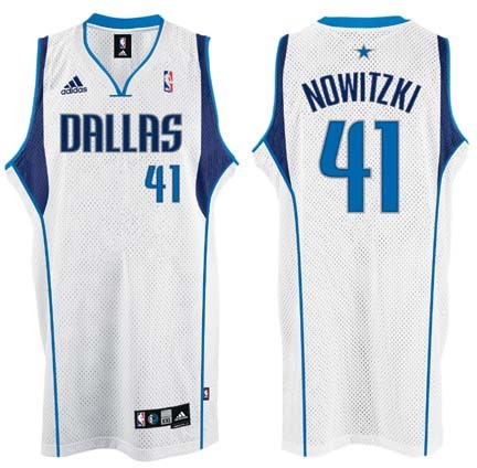 Dirk Nowitzki Dallas Mavericks #41 Swingman Adidas NBA Basketball Jersey (White)