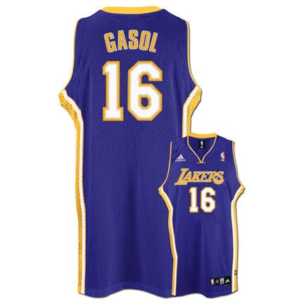 Pau Gasol Los Angeles Lakers #16 Revolution 30 Swingman Adidas NBA Basketball Jersey (Road Purple)