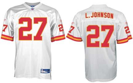 Larry Johnson Kansas City Chiefs #27 Authentic Reebok NFL Football Jersey (White)