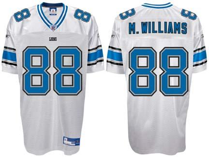 Mike Williams Detroit Lions #88 Authentic Reebok NFL Football Jersey (White)
