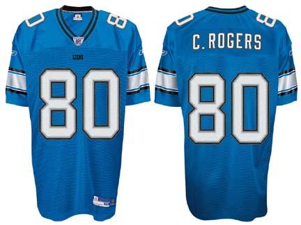 Charles Rogers Detroit Lions Authentic Reebok NFL Football Jersey (Light Blue)