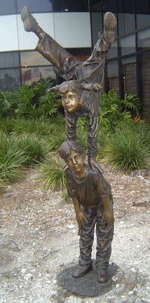 Acrobat Kids Bronze Garden Statue - Approx. 80" High