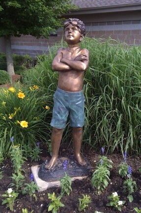 Swim Time (Boy Swimmer) Limited Edition Bronze Garden Statue - Approx. 52" High