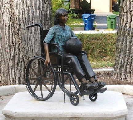I Can Do It (Girl in Wheelchair) Special Needs Collection Limited Edition Bronze Garden Statue - Approx. 30" High 