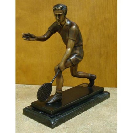 Volley (Tabletop Tennis Player) Bronze Garden Statue - Approx. 14" High