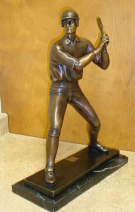 Batter (Tabletop Baseball Player) Bronze Garden Statue -Approx. 18" High