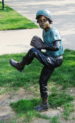 Baseball Pitcher Bronze Garden Statue - Approx. 51" High