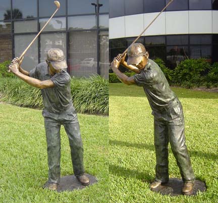 Golf Pro Bronze Garden Statue - 74" High