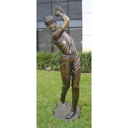 Straight Down the Fairway (Golfer) Bronze Garden Statue - Approx. 74" High 
