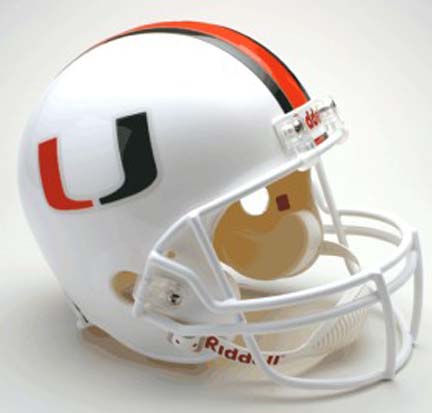 Miami Hurricanes NCAA Riddell Full Size Deluxe Replica Football Helmet 